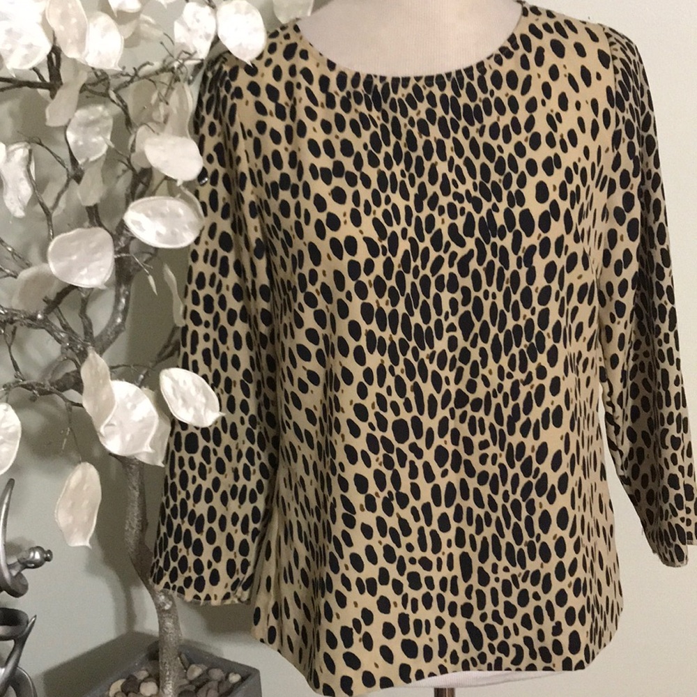 J. CREW ANIMAL PRINT BLOUSE